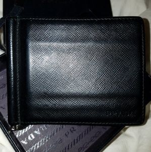 Prada wallet with money clip